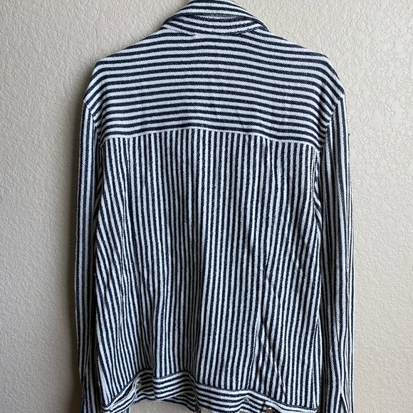 Zara striped structured collared zip-up - Picture 6 of 14